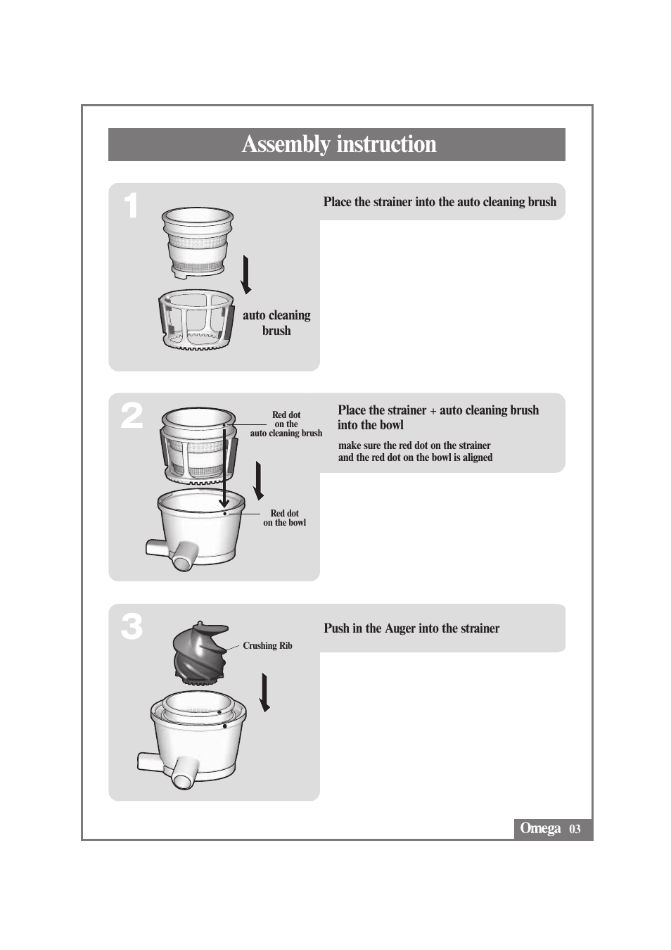 Assembly instruction | Omega VRT330 User Manual | Page 5 / 15