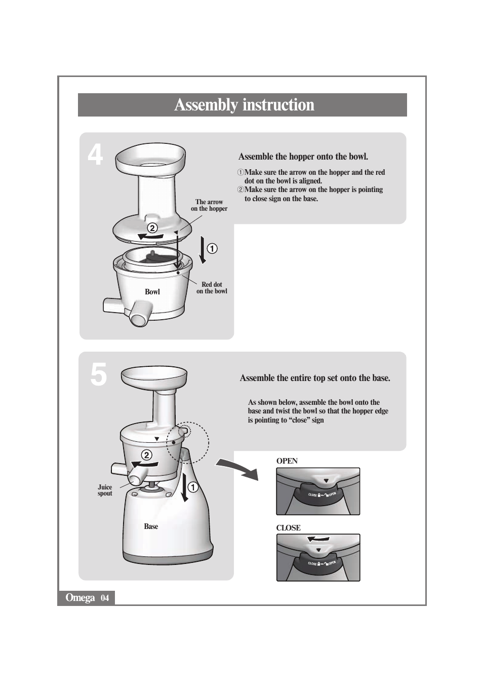 Assembly instruction | Omega VRT330 User Manual | Page 6 / 15