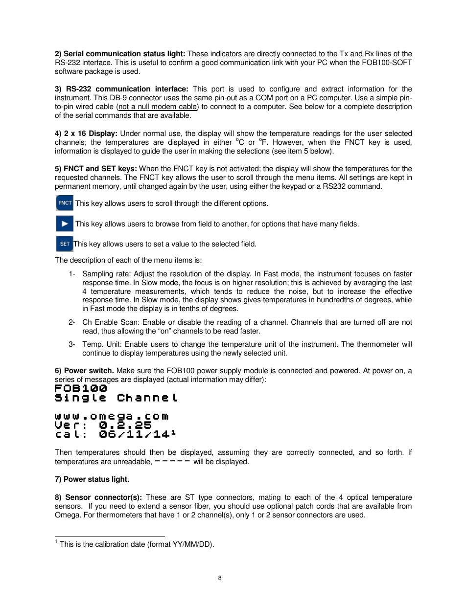 Omega FOB100 User Manual | Page 8 / 30
