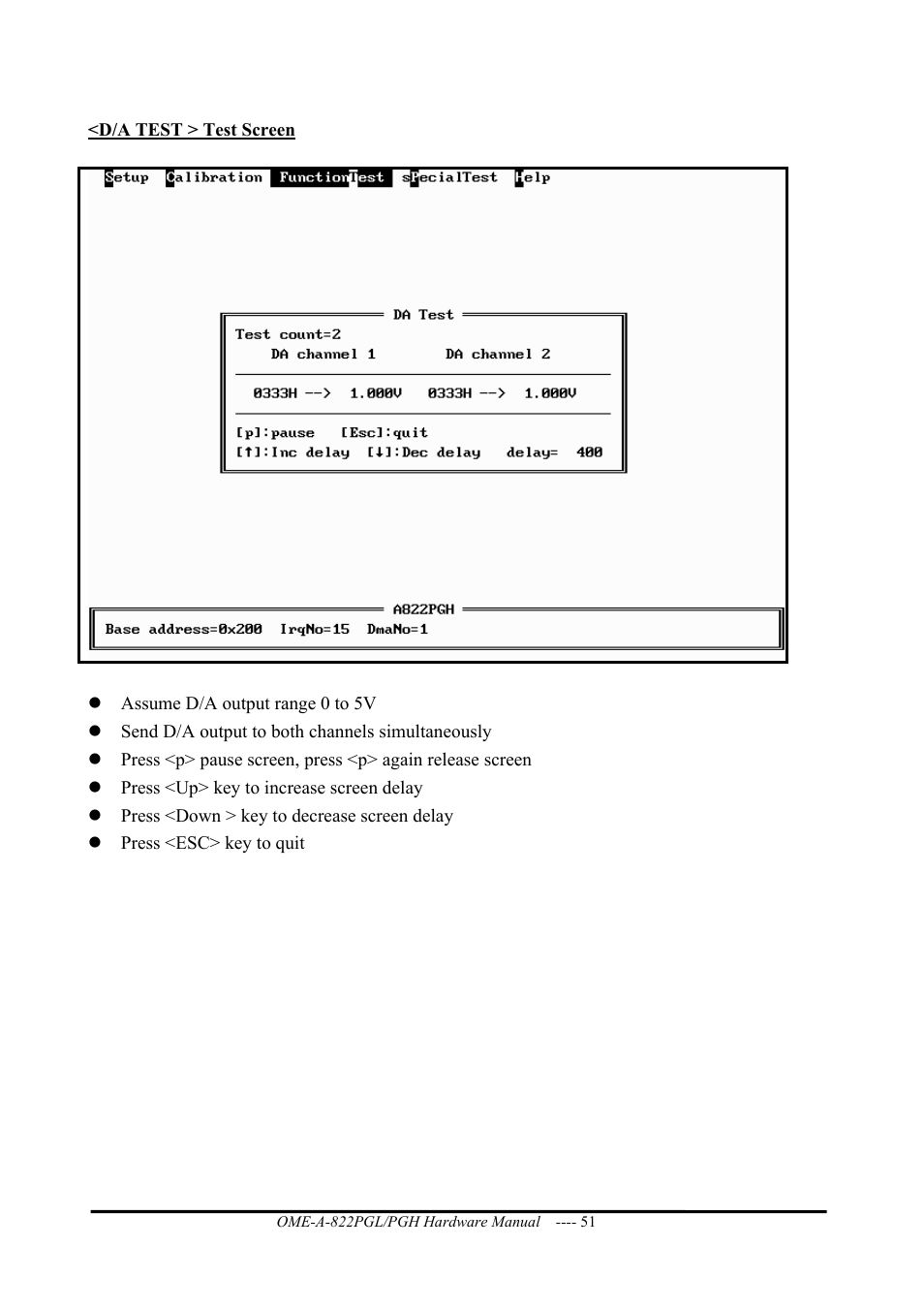 Omega ISA- BUS MULTI-FUNCTIONAL BOARD OME-A822PG User Manual | Page 53 / 63