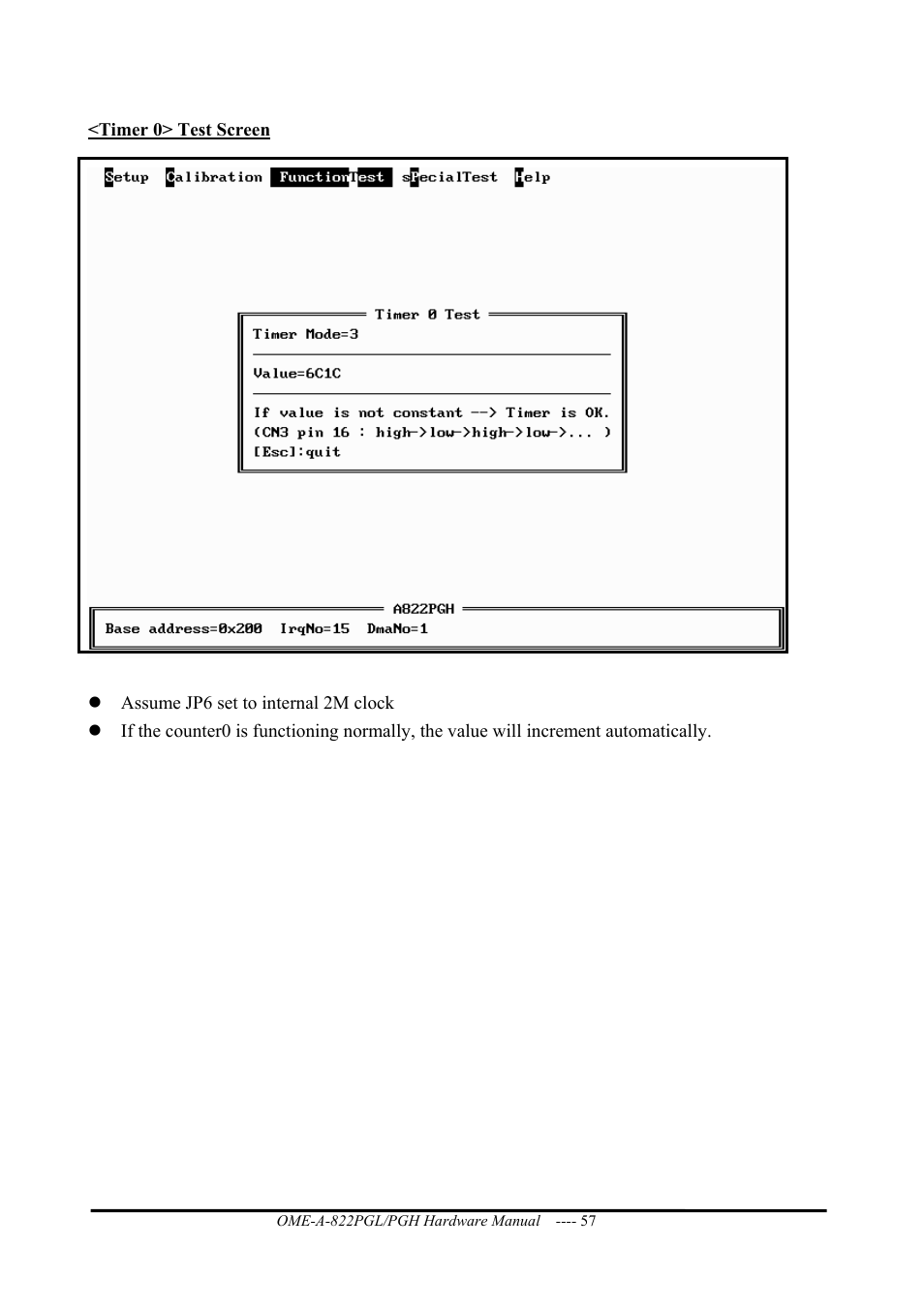 Omega ISA- BUS MULTI-FUNCTIONAL BOARD OME-A822PG User Manual | Page 59 / 63