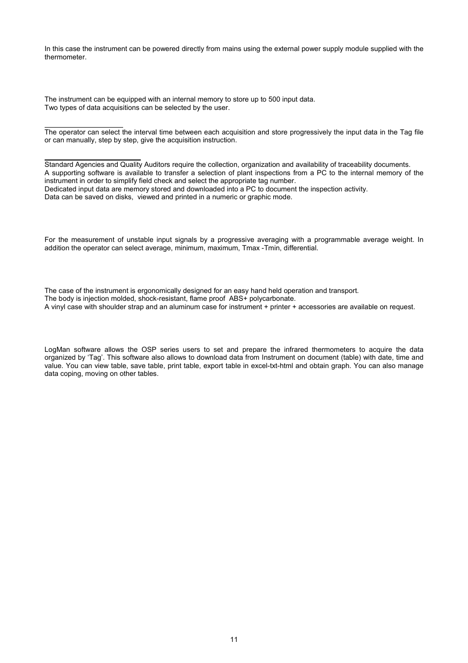 Omega OSP SERIES User Manual | Page 11 / 60