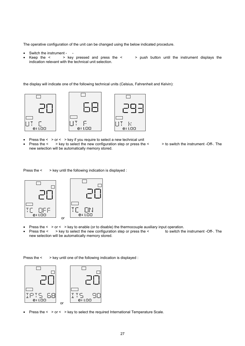 10 configuration, 1 technical unit selection, 2 thermocouple input enabled | 3 temperature scale selection | Omega OSP SERIES User Manual | Page 27 / 60