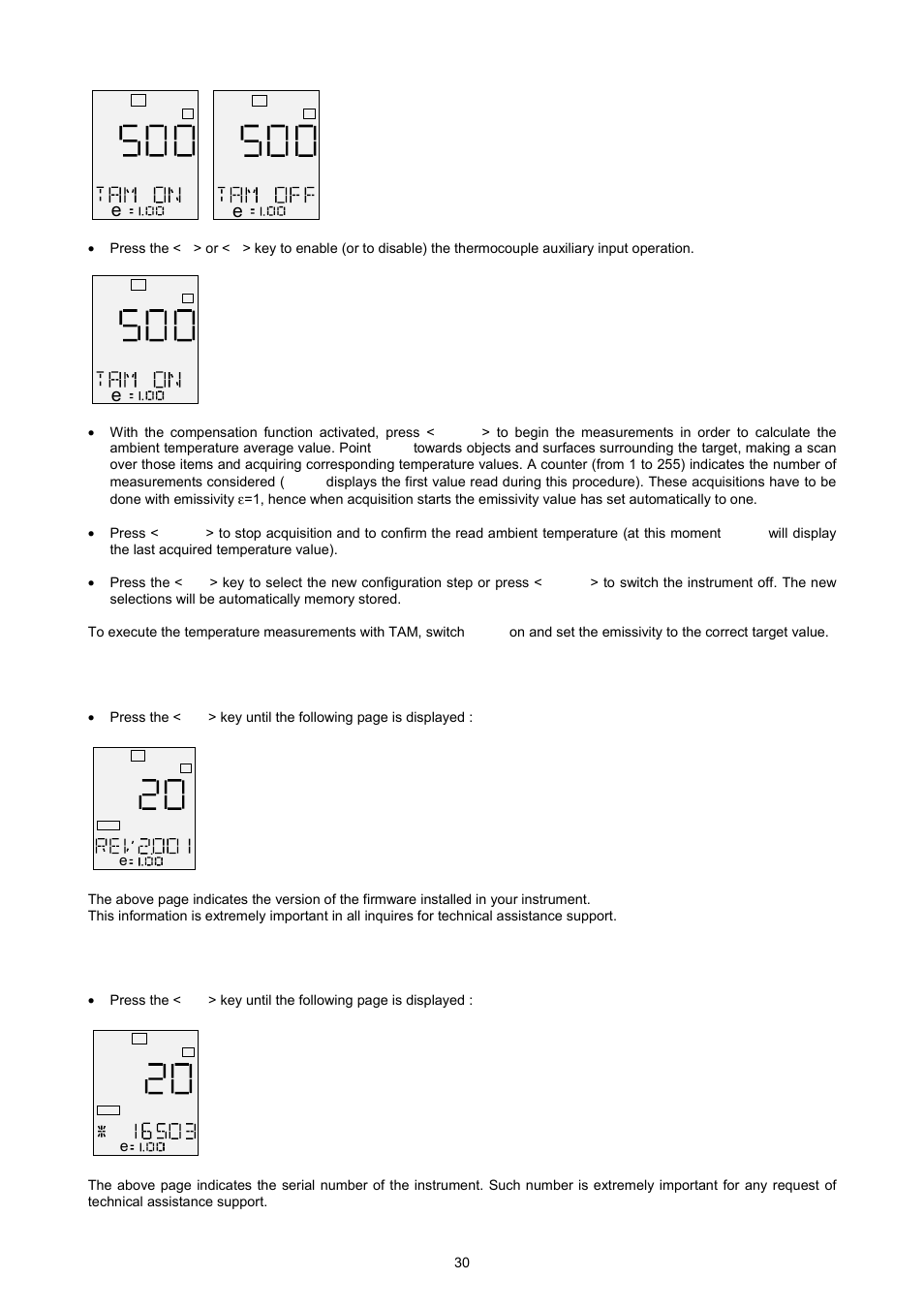 9 firmware revision number, 10 instrument serial number | Omega OSP SERIES User Manual | Page 30 / 60