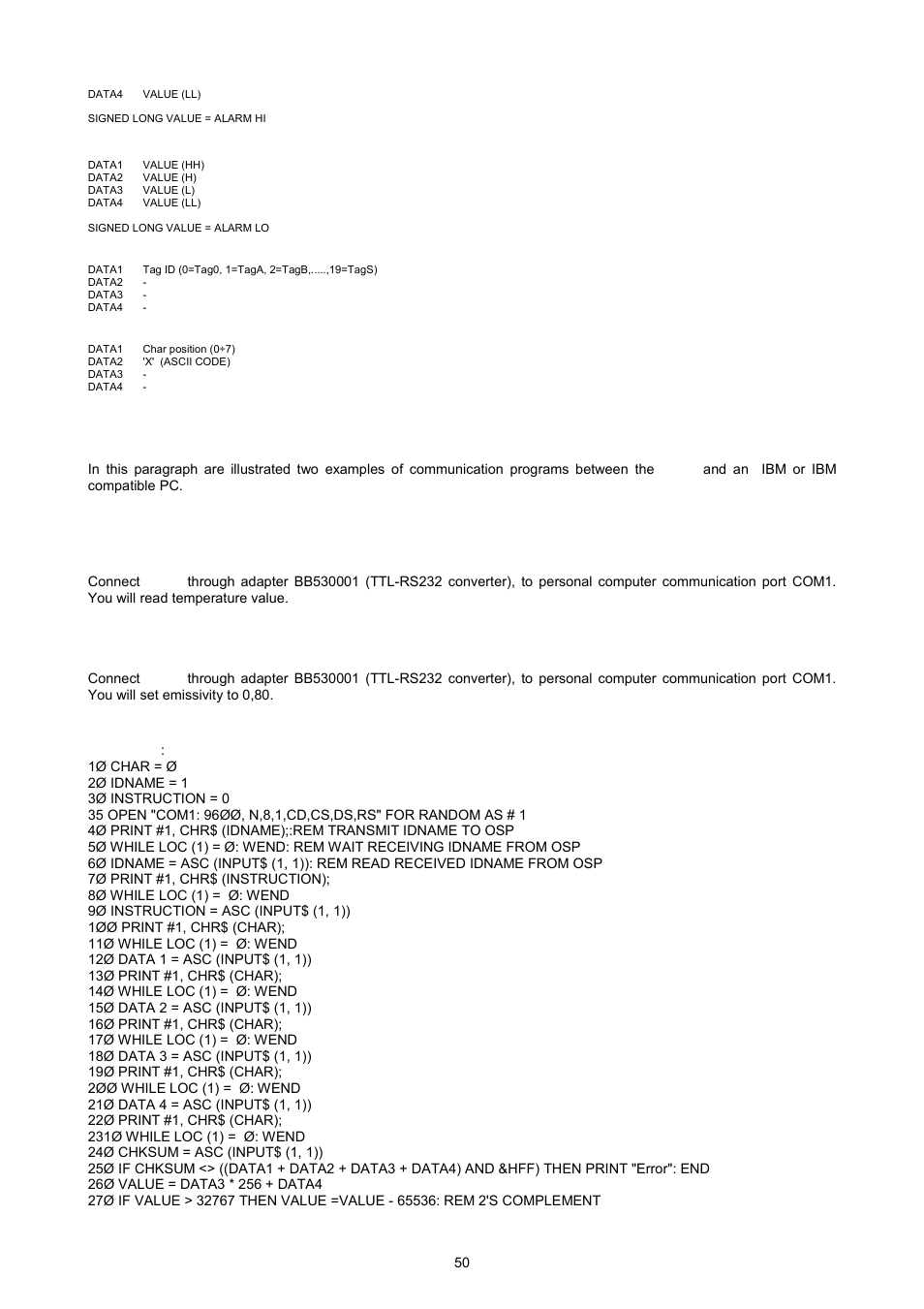 3 communication programs | Omega OSP SERIES User Manual | Page 50 / 60