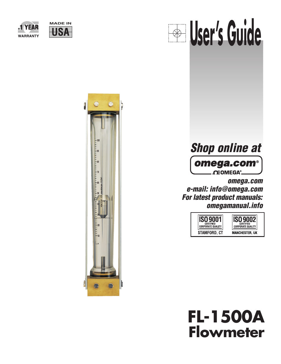 Omega FLOWMETER FL-1500A User Manual | 16 pages