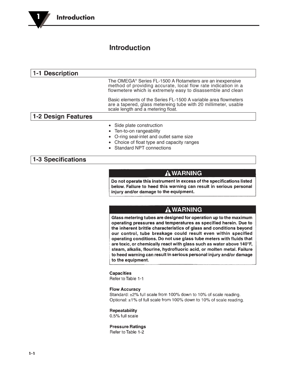 Omega FLOWMETER FL-1500A User Manual | Page 5 / 16