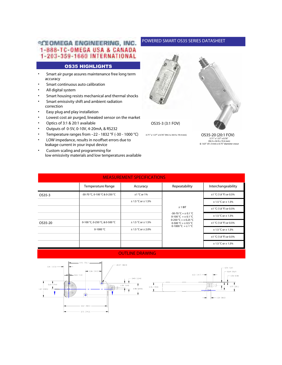 Omega OS35 User Manual | Page 3 / 10