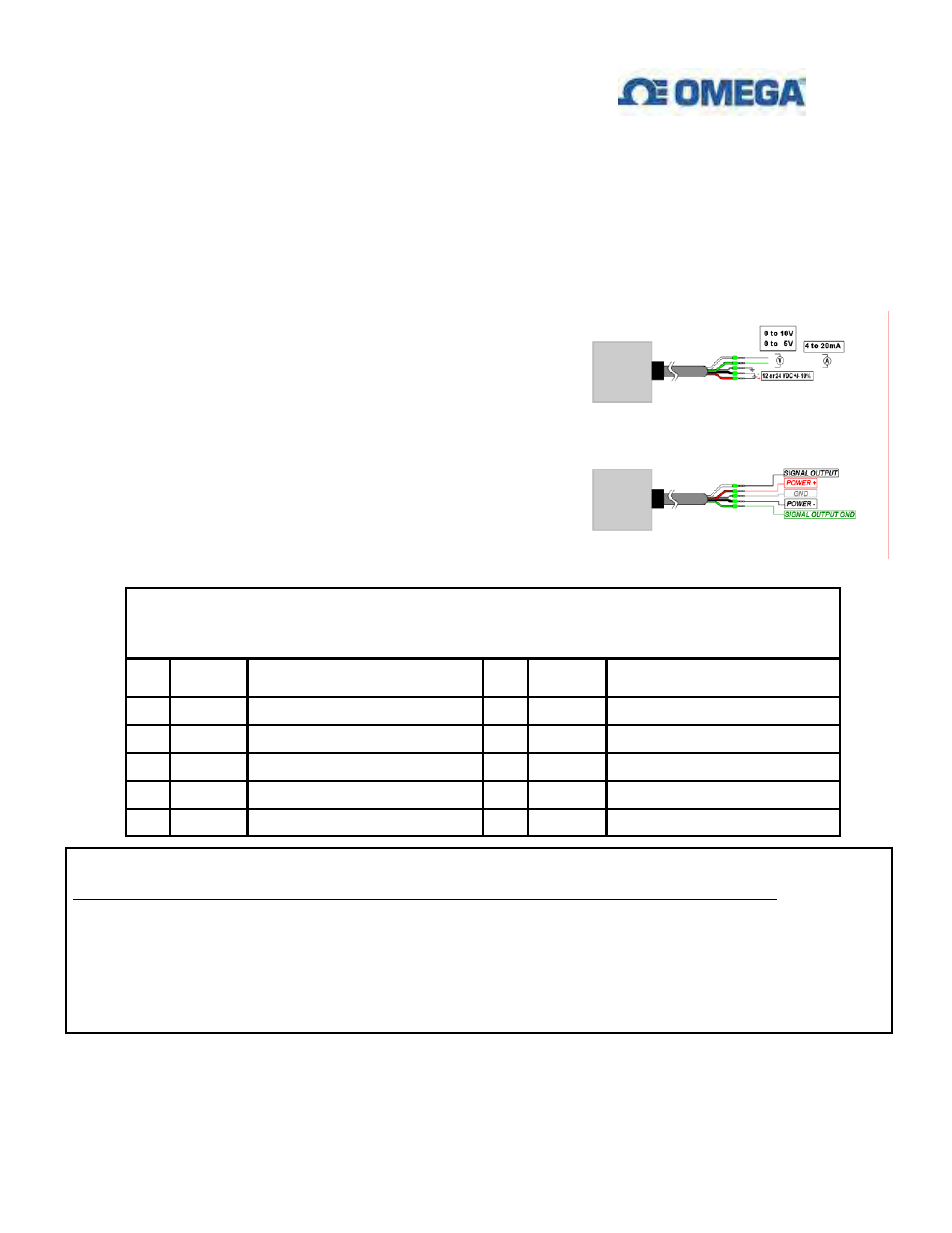 Os35, Os35-rs, Infrared temperature sensor | Pin out | Omega OS35 User Manual | Page 7 / 10