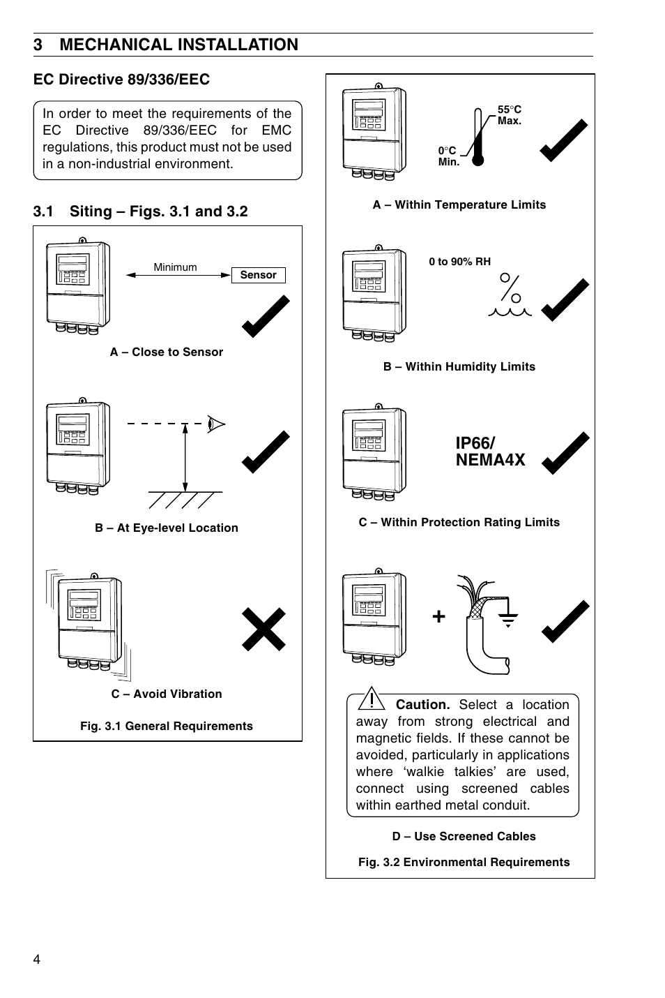 3mechanical installation, Ip66/ nema4x | Omega CN3440 User Manual | Page 6 / 24