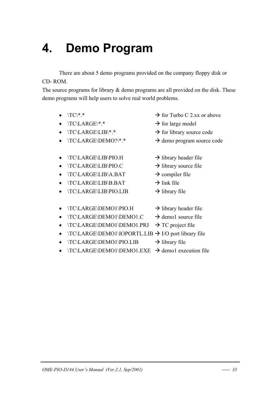 Demo program | Omega OME-PIO-D144 User Manual | Page 35 / 53