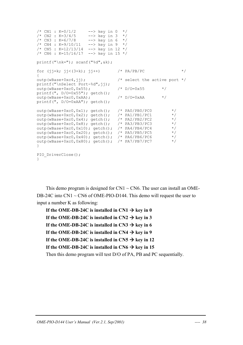 Omega OME-PIO-D144 User Manual | Page 40 / 53