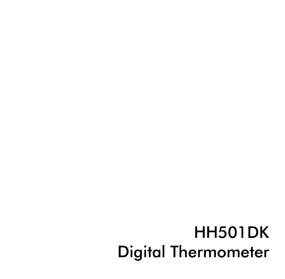 Omega HH501DK User Manual | 11 pages