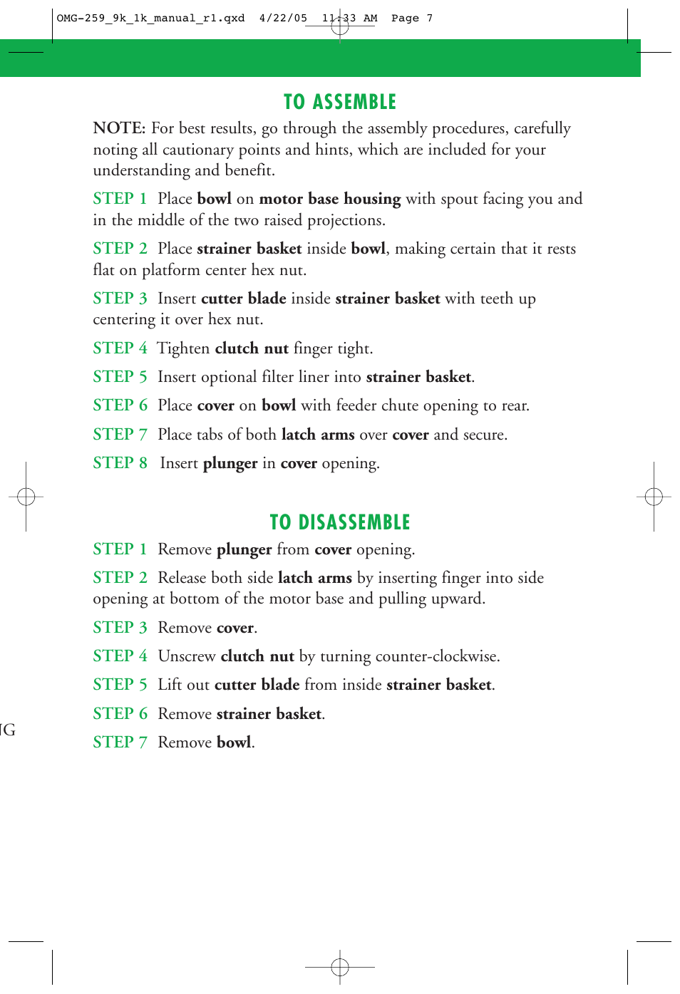 Omega 9000 User Manual | Page 7 / 12