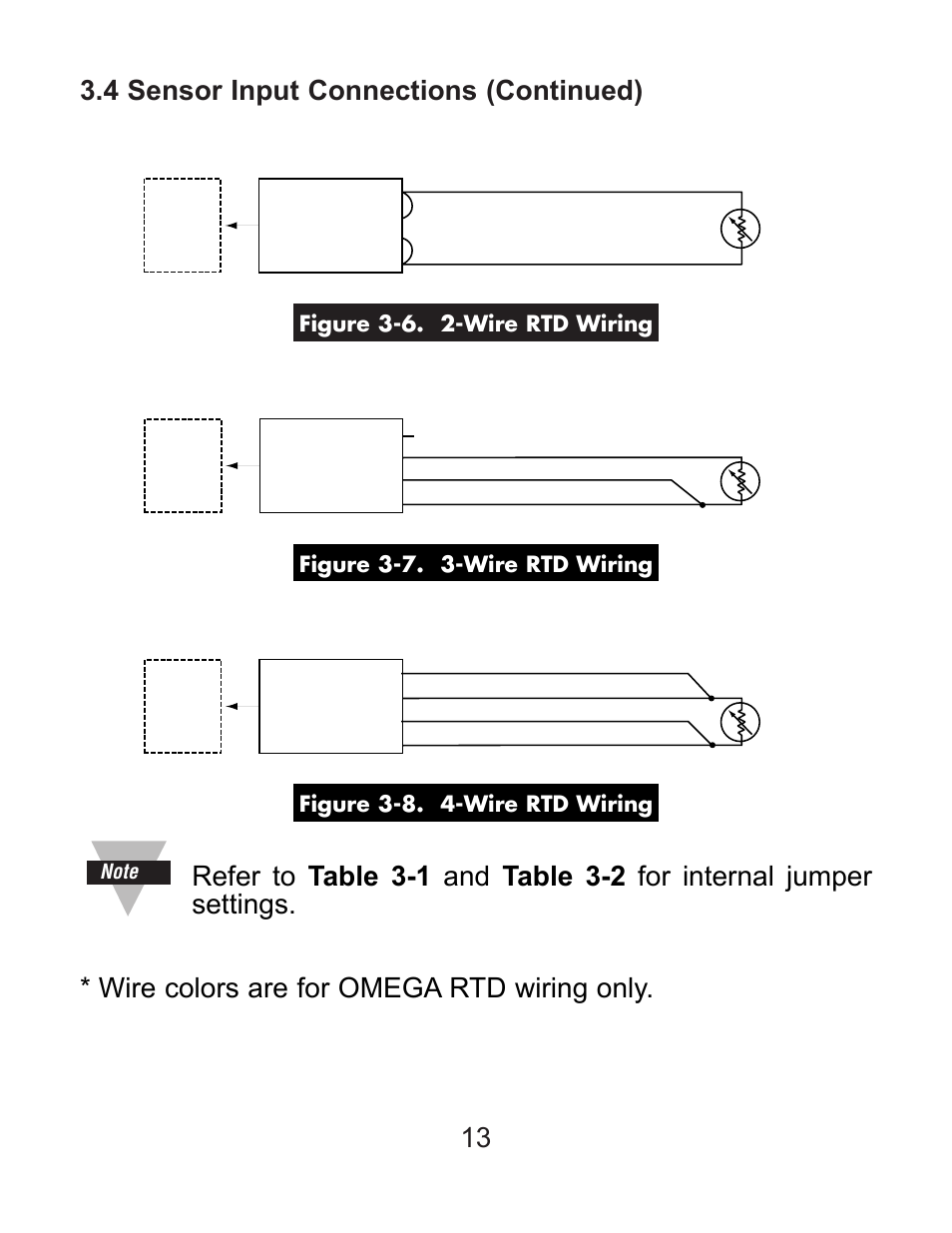 13 3.4 sensor input connections (continued) | Omega DP119-RTD User Manual | Page 20 / 36