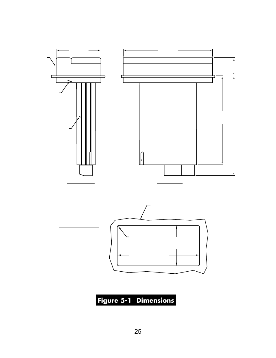 Figure 5-1 dimensions 25 | Omega DP119-RTD User Manual | Page 32 / 36