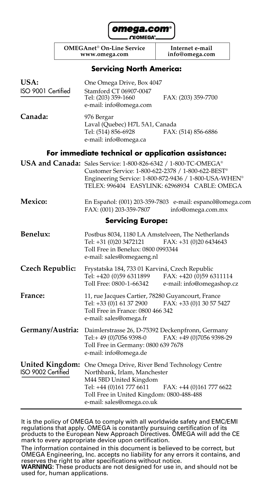 Omega OS541 User Manual | Page 2 / 10