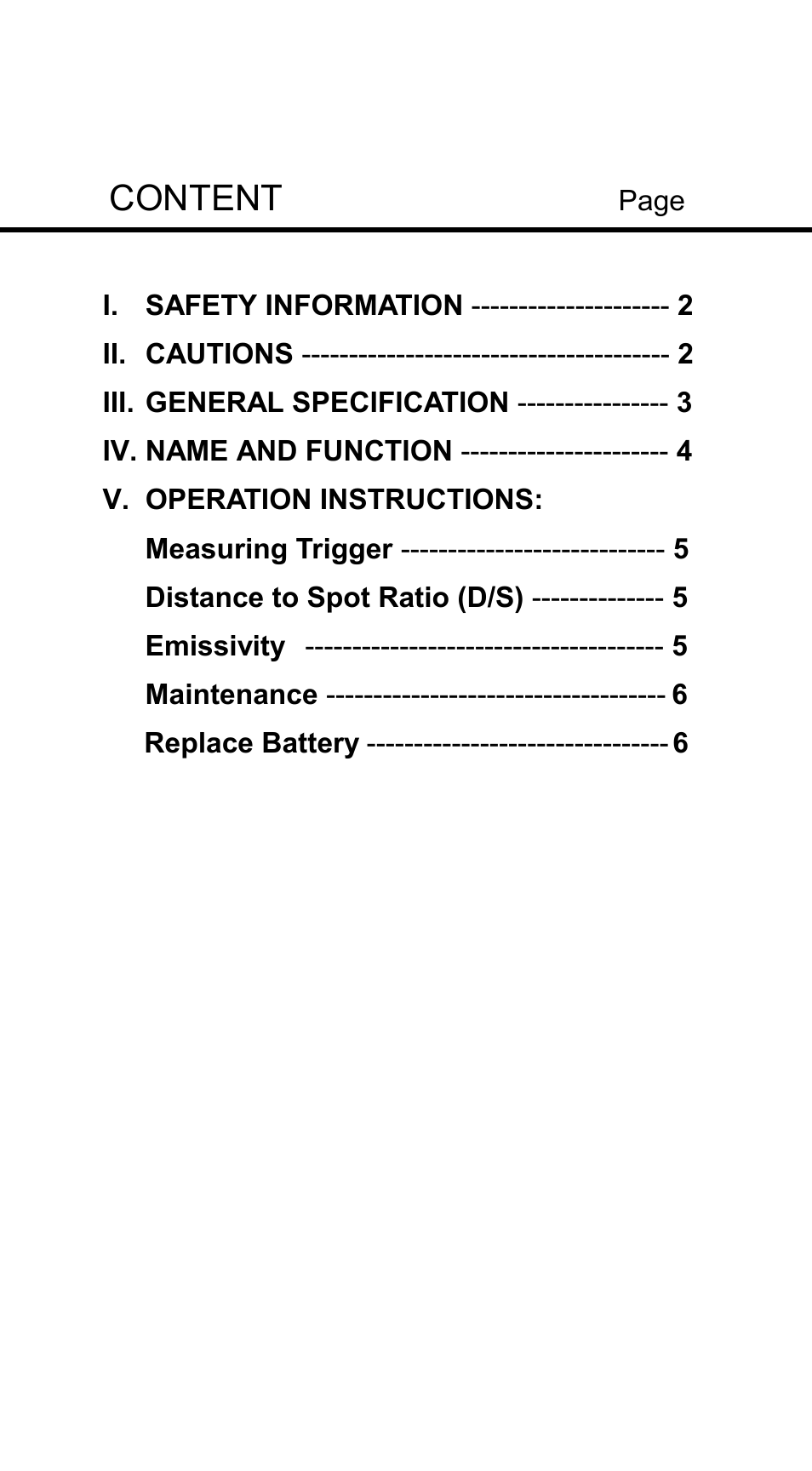 Content | Omega OS541 User Manual | Page 3 / 10