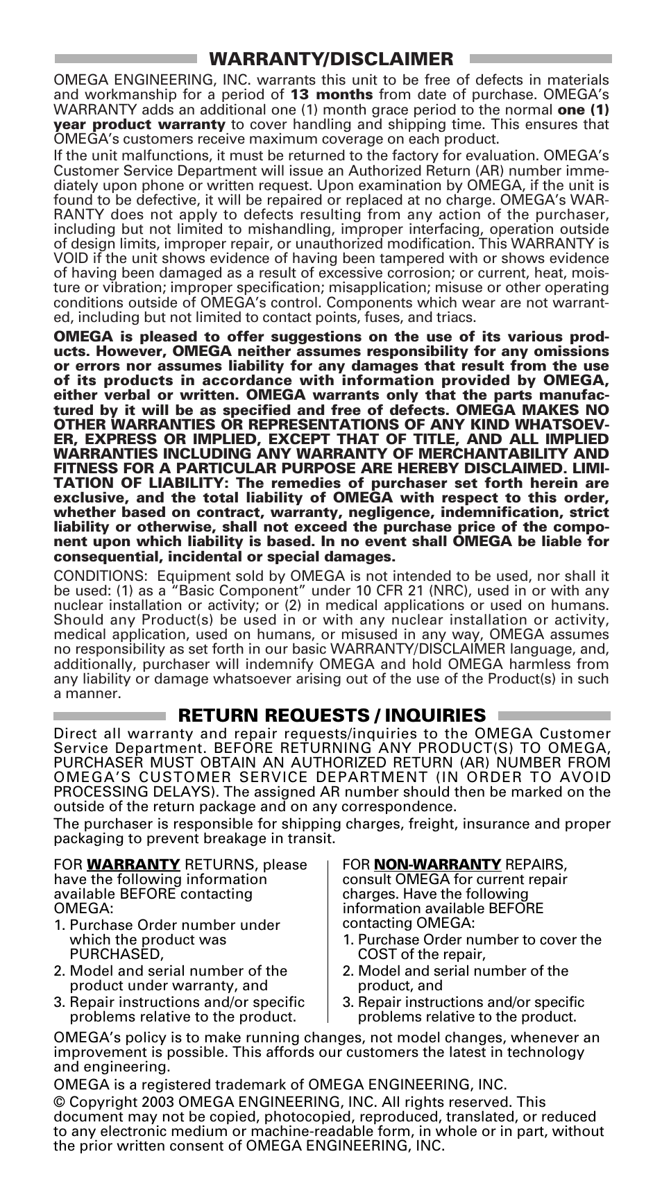 Omega OS541 User Manual | Page 9 / 10