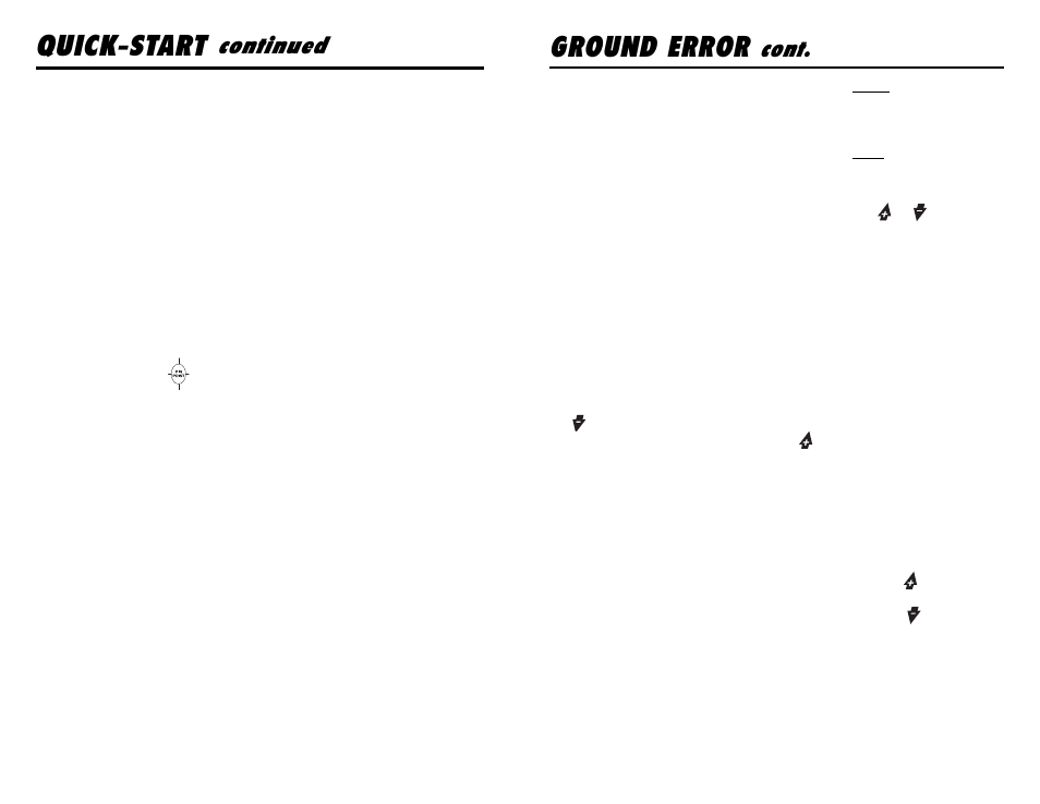 Quick-start, Ground error, Continued | Cont | Omega 8000 User Manual | Page 17 / 24