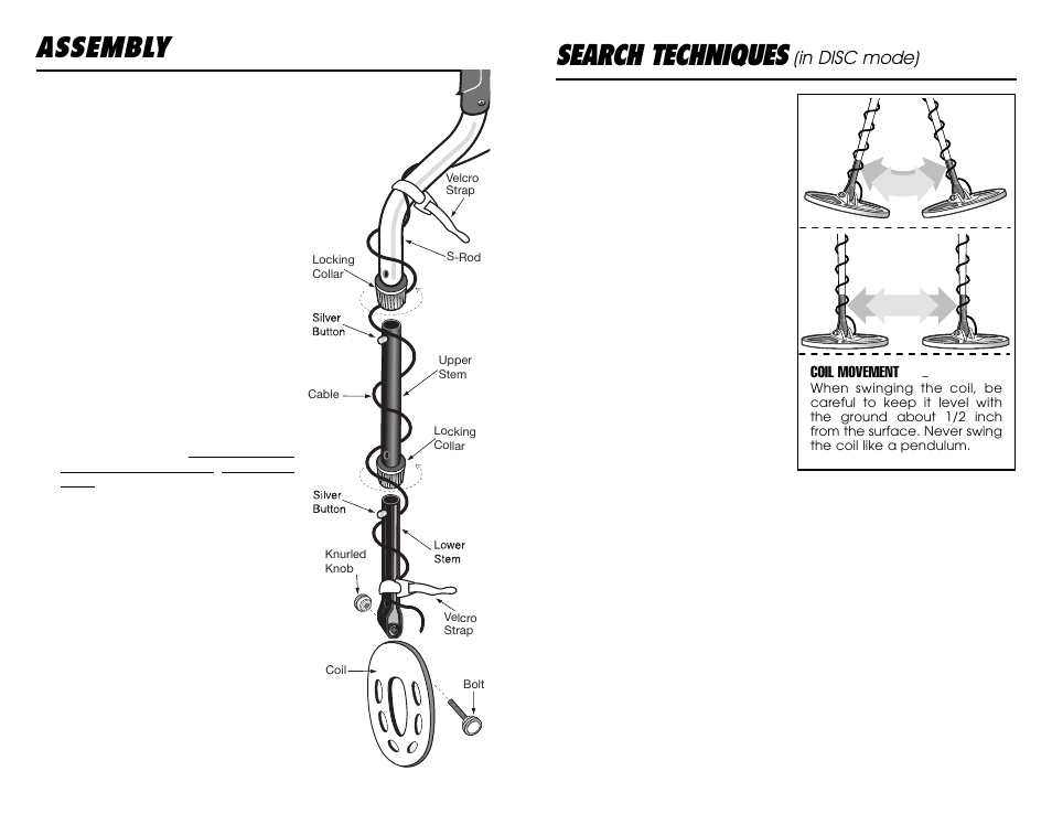 Assembly, Search techniques | Omega 8000 User Manual | Page 21 / 24