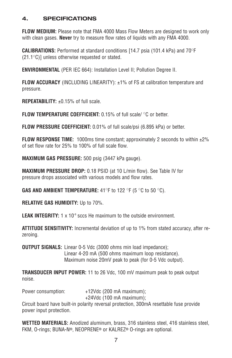 Omega FMA 4000 User Manual | Page 11 / 55