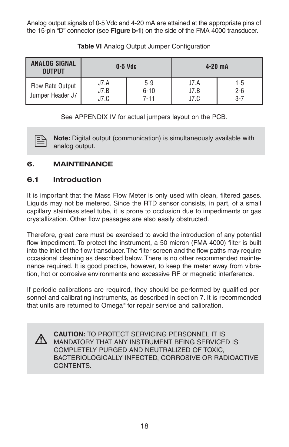 Omega FMA 4000 User Manual | Page 22 / 55
