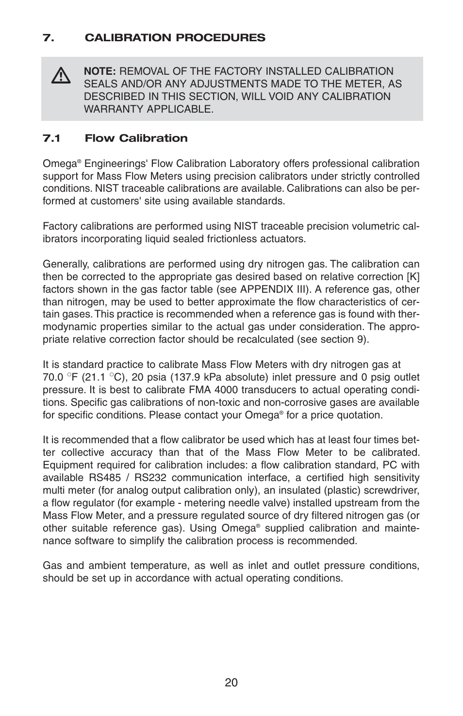 Omega FMA 4000 User Manual | Page 24 / 55