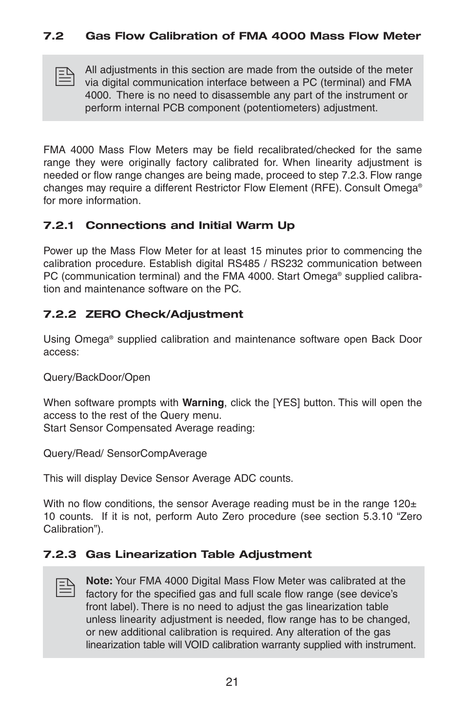 Omega FMA 4000 User Manual | Page 25 / 55