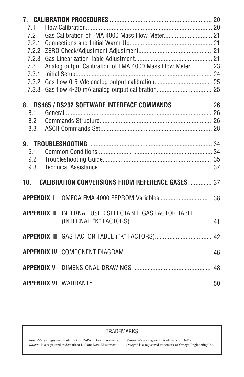 Omega FMA 4000 User Manual | Page 4 / 55