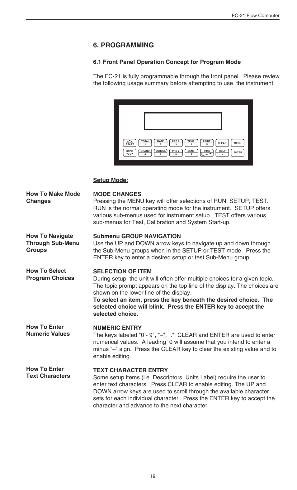 Programming | Omega FC-21 User Manual | Page 23 / 75