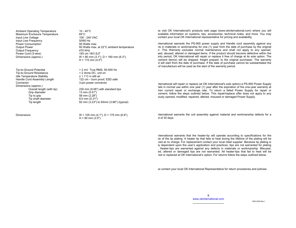 OK International Soldering System PS-900 User Manual | Page 3 / 4