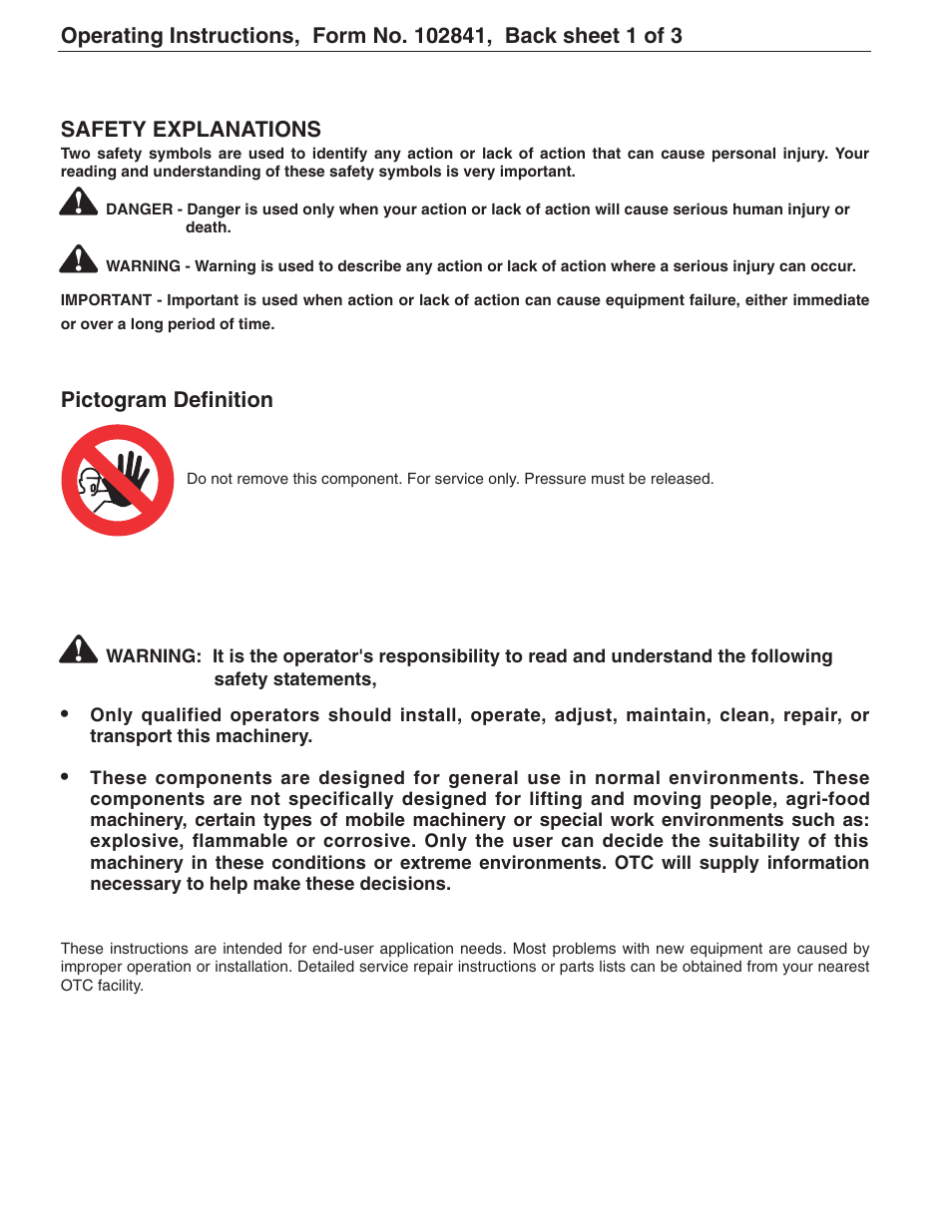 Output at 50 | OTC Tools 61821 User Manual | Page 2 / 6