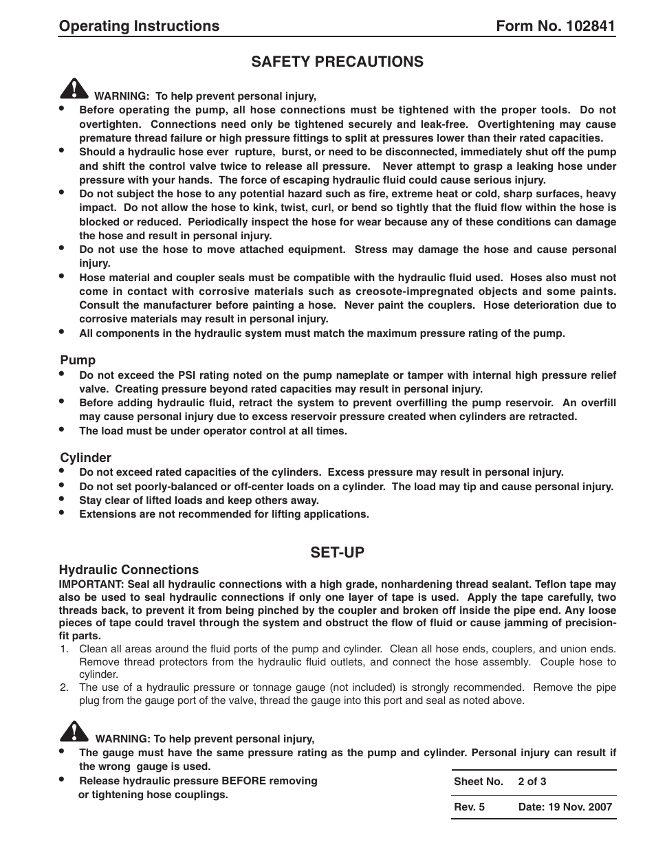 Set-up | OTC Tools 61821 User Manual | Page 3 / 6