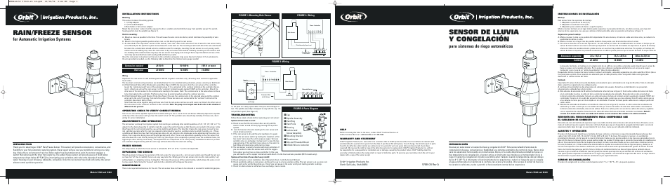 Orbit Manufacturing Orbit Rain/Freeze Sensor 57069 User Manual | 2 pages