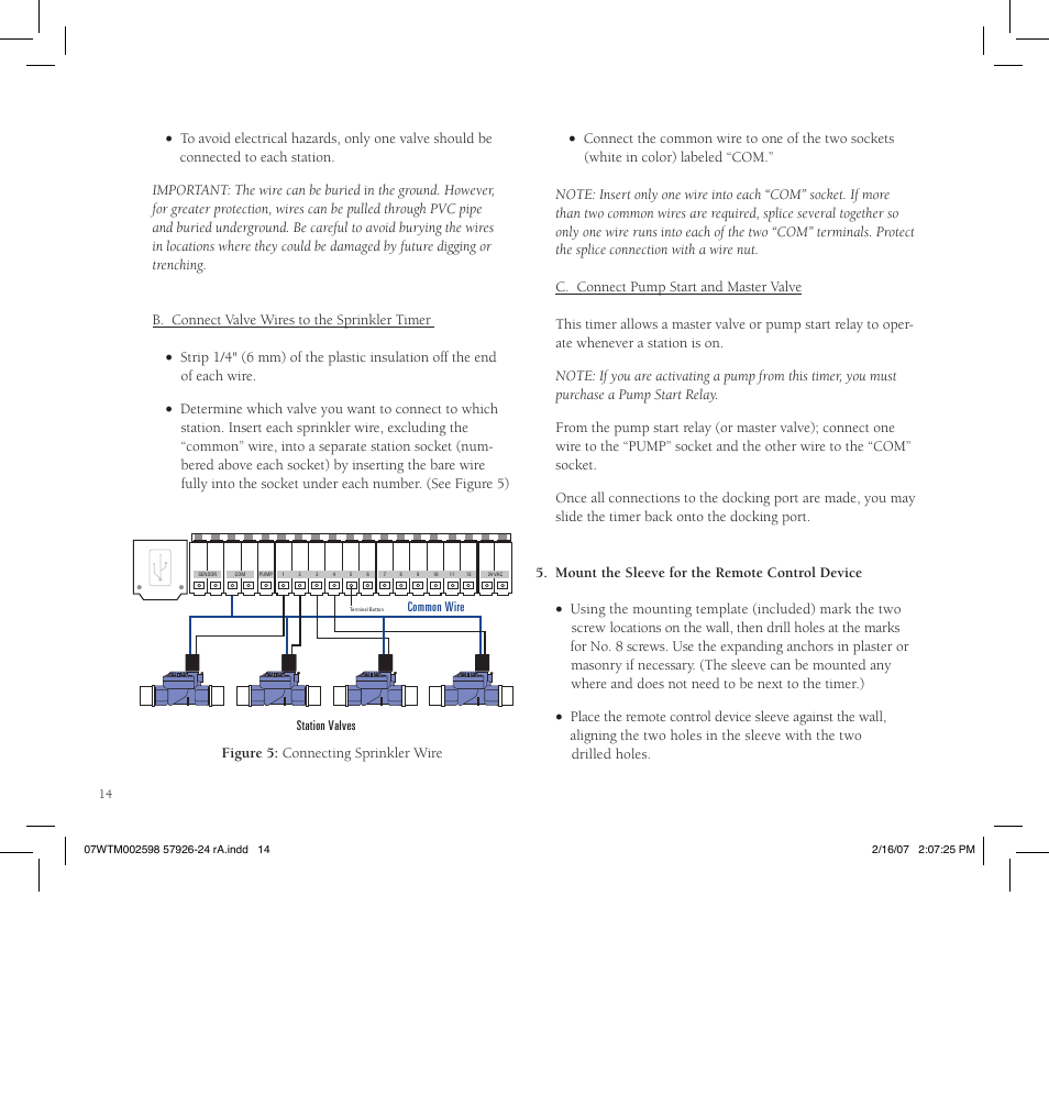 Figure 5: connecting sprinkler wire | Orbit Manufacturing Fluid 57926 User Manual | Page 15 / 40