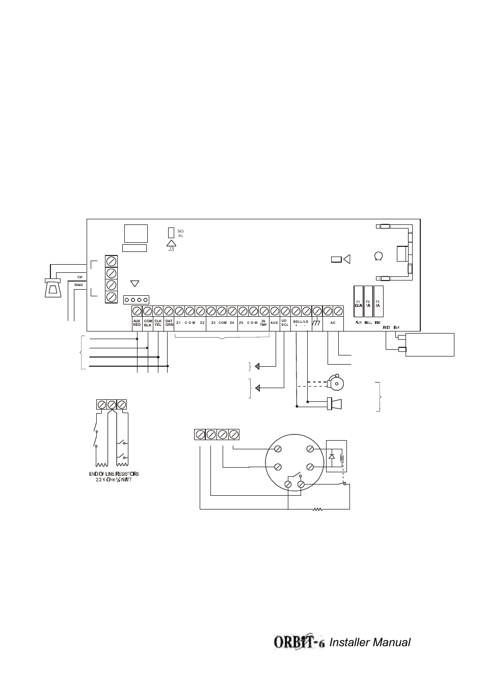 Orbit-6 wiring diagram figure 1a, Installer manual 32 | Orbit Manufacturing Rokonet ORBIT-6 RP-206 User Manual | Page 32 / 37