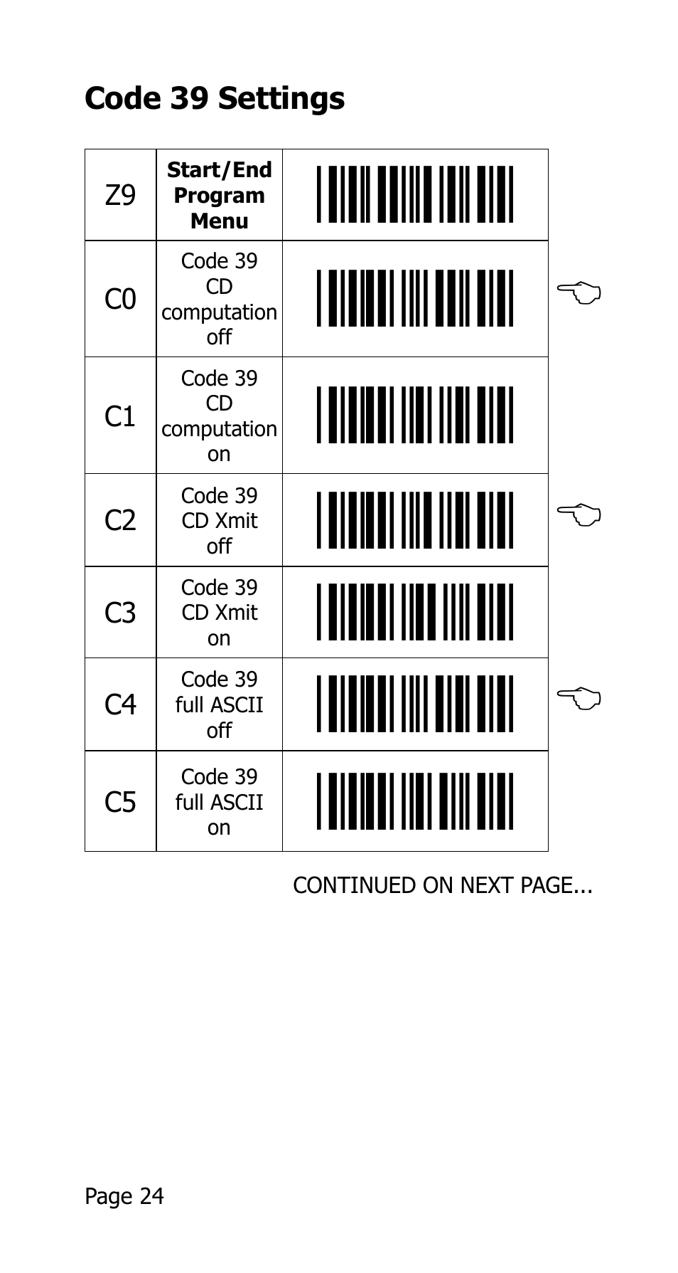C0, b, C2, b, C4, b | Opticon 25-WEDGE-04 User Manual | Page 28 / 47