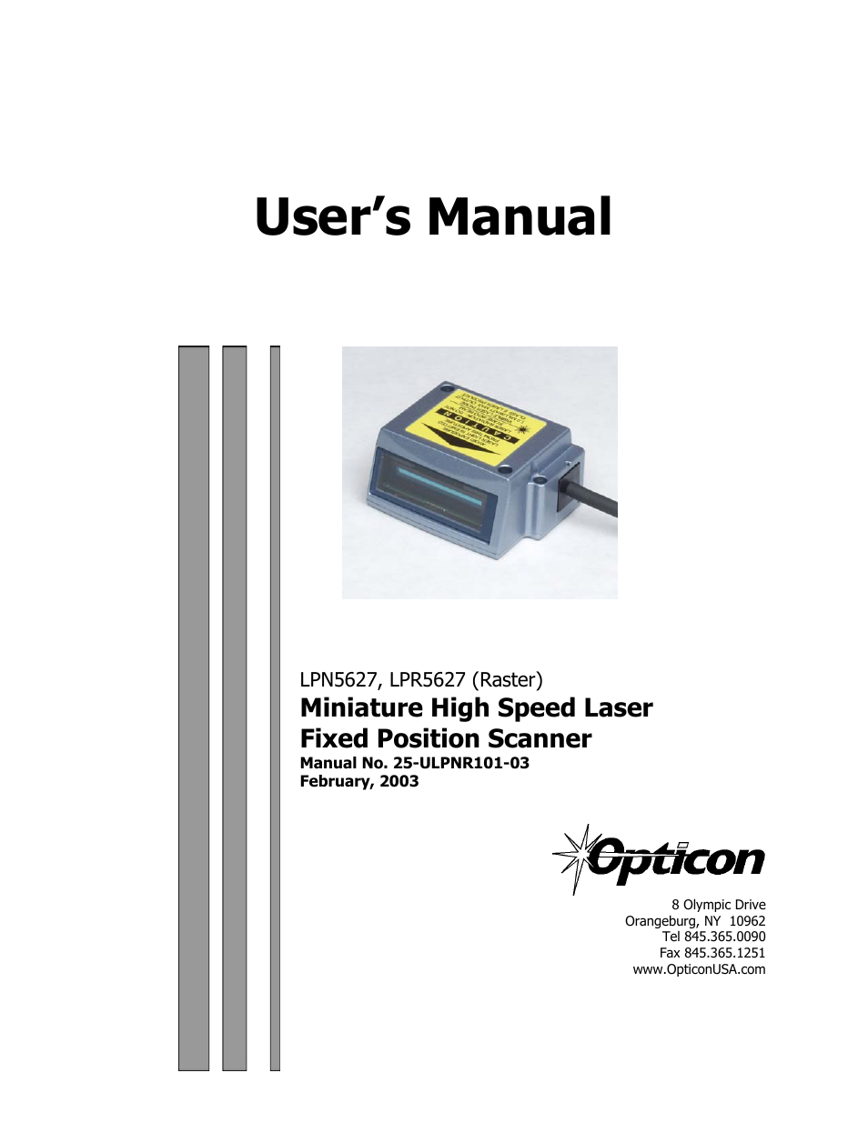 Opticon LPR5627 User Manual | 67 pages