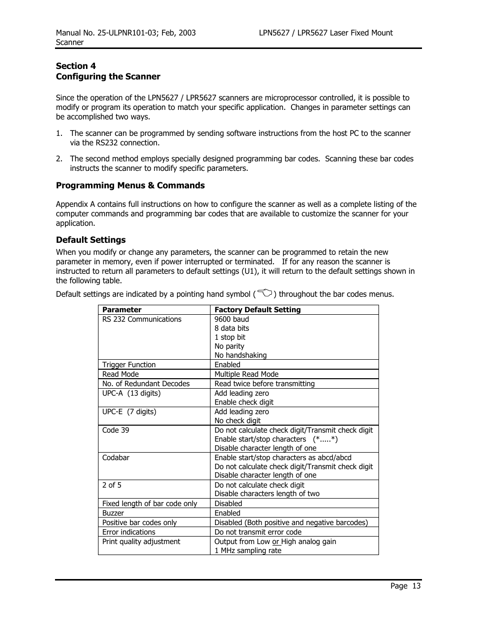 Opticon LPR5627 User Manual | Page 17 / 67