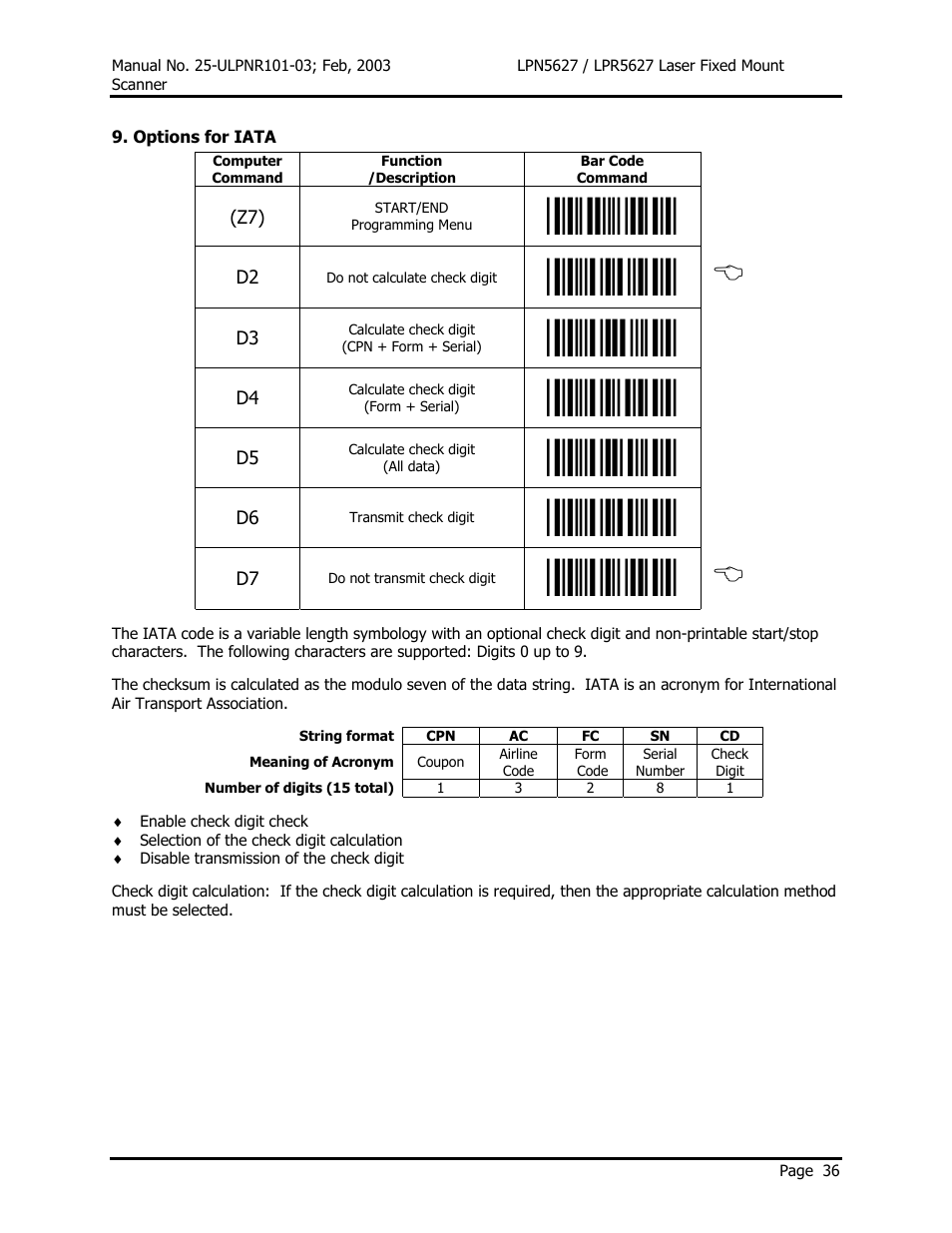 Opticon LPR5627 User Manual | Page 40 / 67