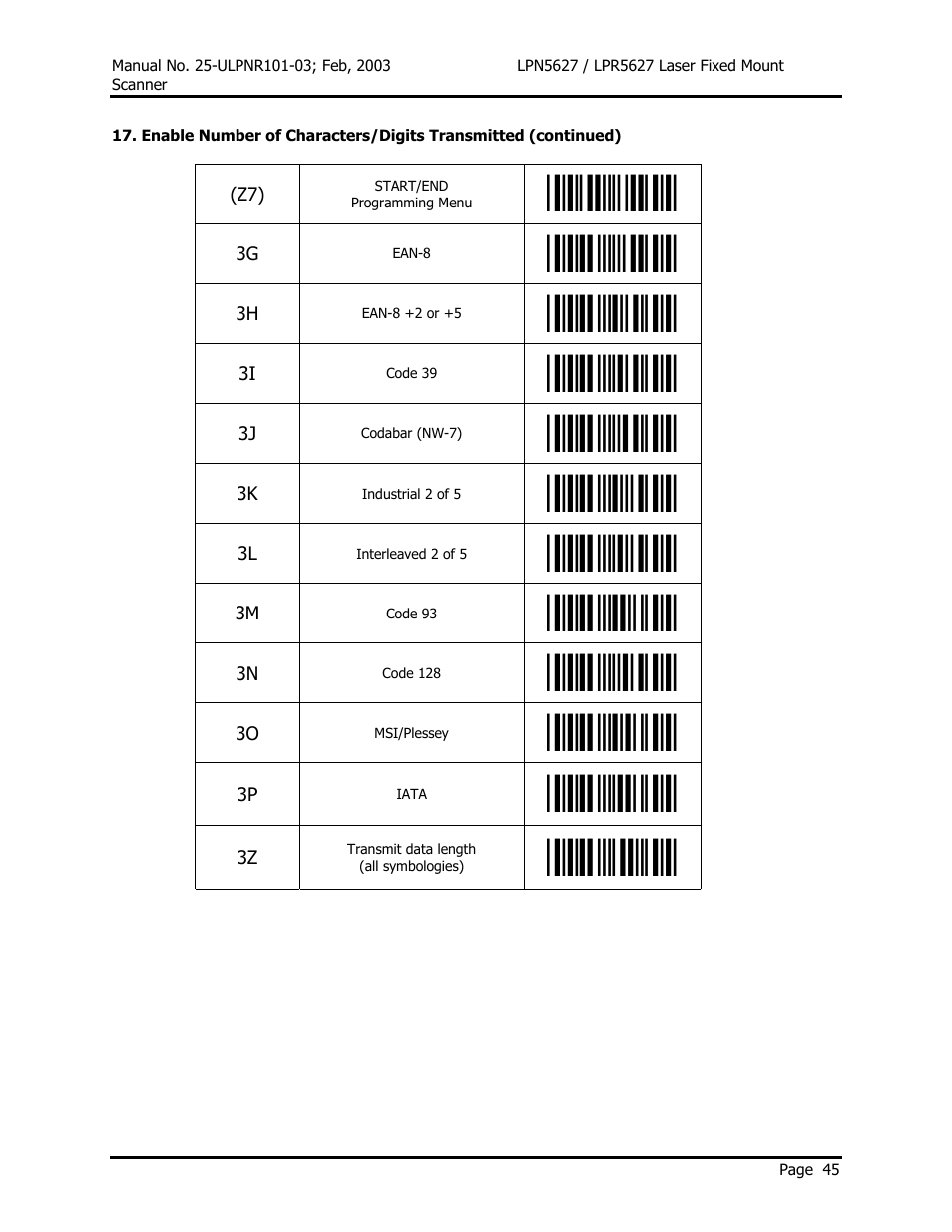 Opticon LPR5627 User Manual | Page 49 / 67