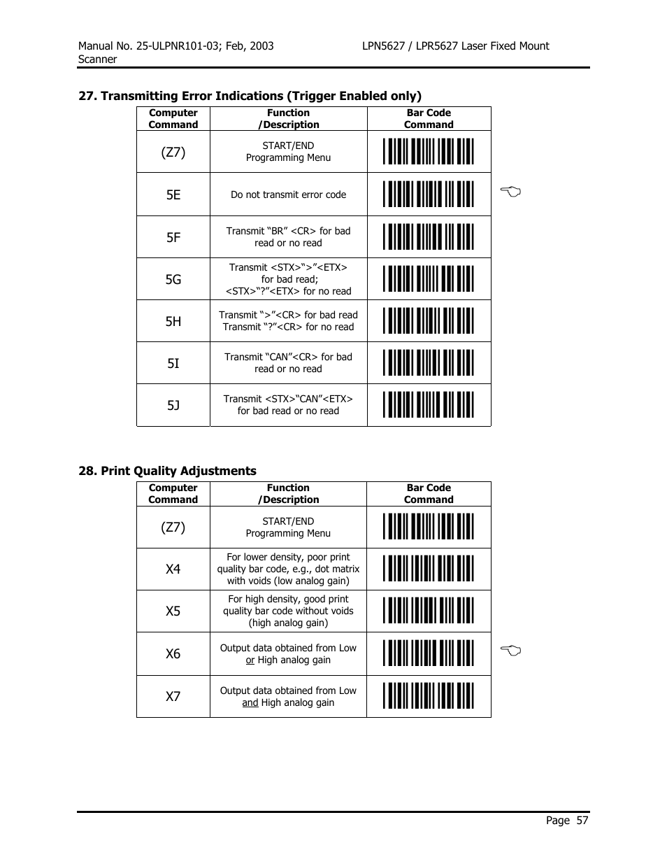 Opticon LPR5627 User Manual | Page 61 / 67