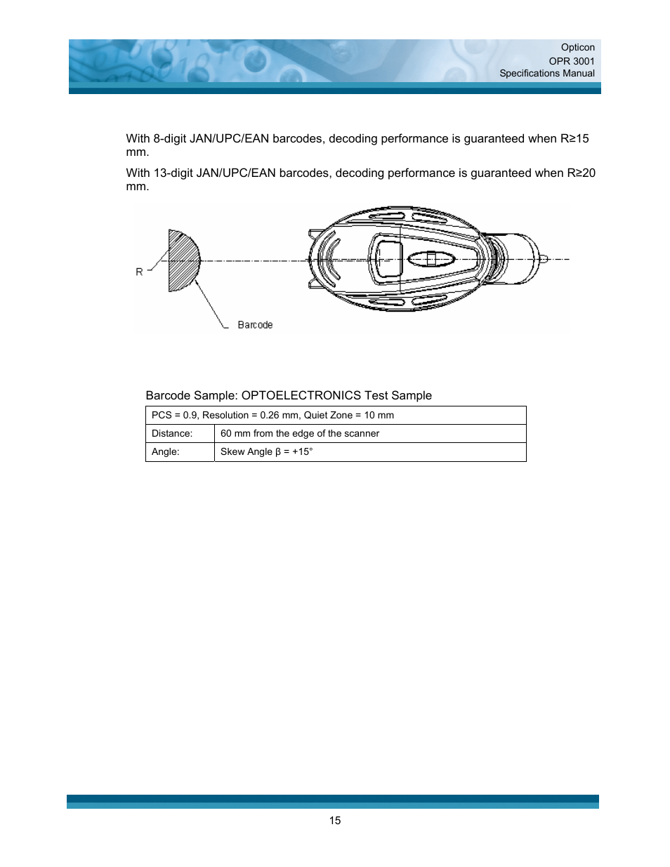 Opticon OPR 3001 User Manual | Page 15 / 40