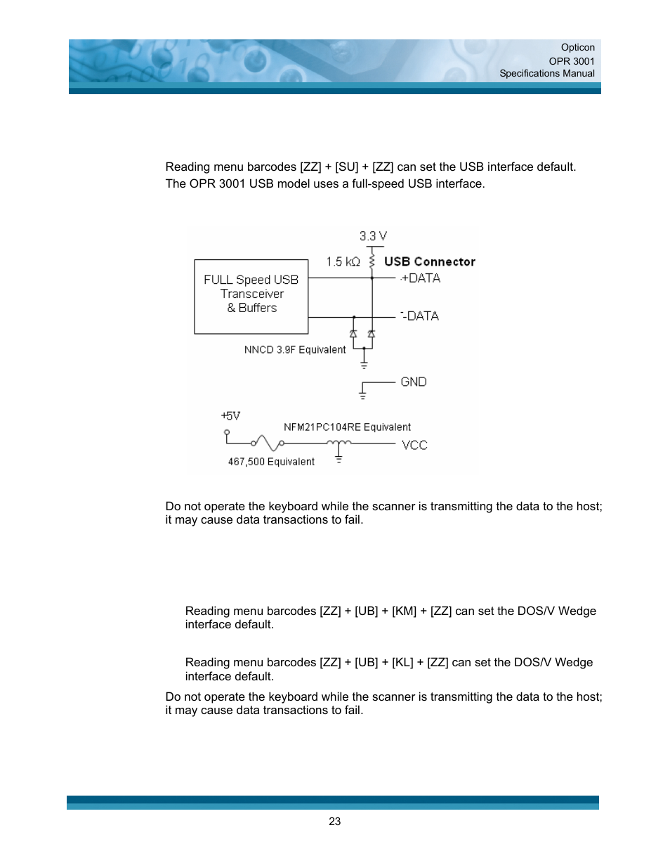 Opticon OPR 3001 User Manual | Page 23 / 40