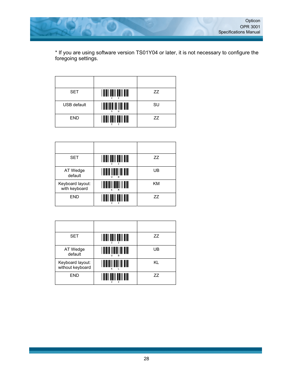 Opticon OPR 3001 User Manual | Page 28 / 40