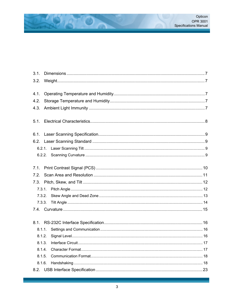 Opticon OPR 3001 User Manual | Page 3 / 40