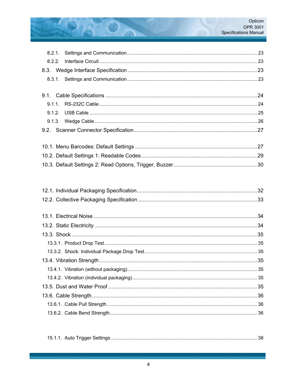 Opticon OPR 3001 User Manual | Page 4 / 40