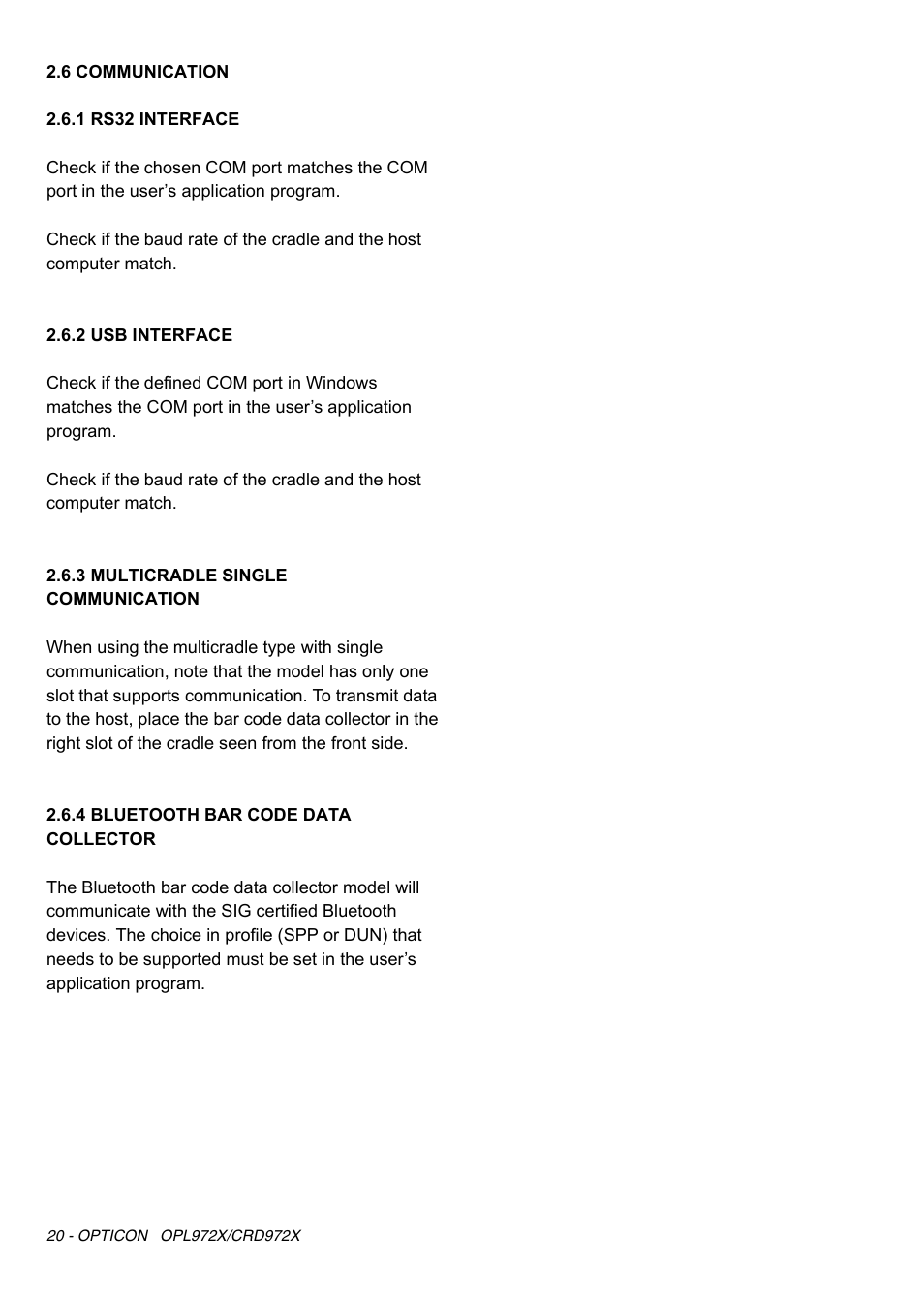 Opticon OPL972X User Manual | Page 20 / 23