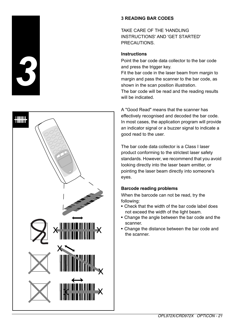 Opticon OPL972X User Manual | Page 21 / 23